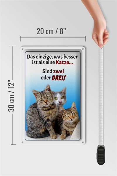 Blechschild Spruch 20x30cm einzige was besser ist als Katze