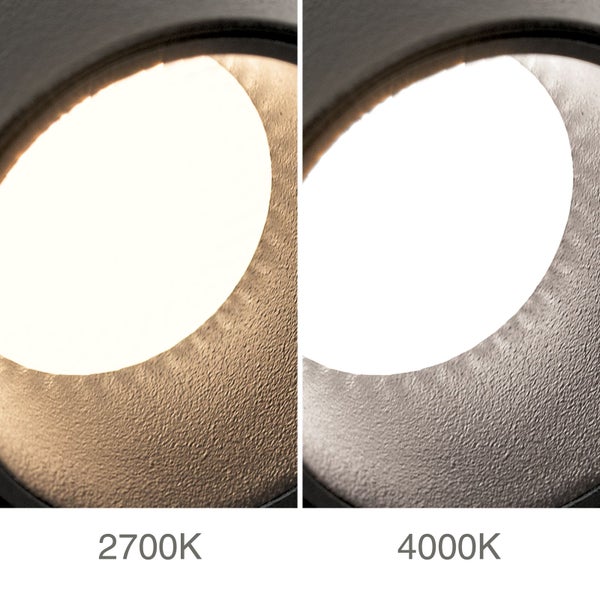 Vergleich von Farbtemperaturen bei einer Lampe: 2700 Kelvin versus 4000 Kelvin