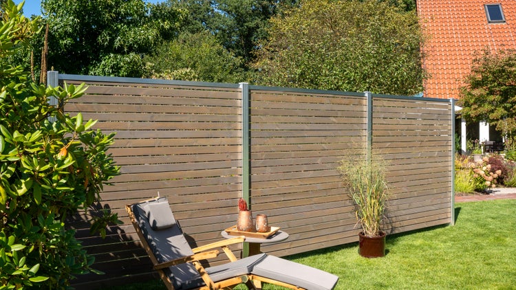 GartenLand Rhombus Holz Zaun Craftwood ca. 180 x 180 cm Skandinavische Kiefer Grau FSC® Ohne Pfosten Ohne Abschlussleiste