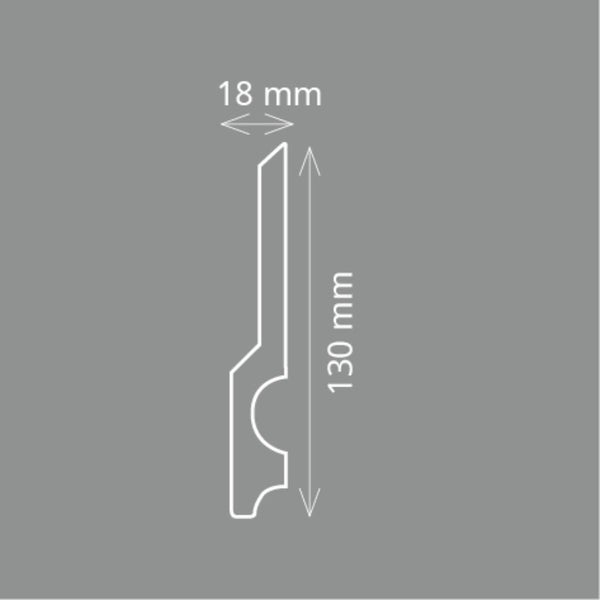 HOMESTAR Fußleiste CF 14, 18 x 130 mm, Länge 2 m