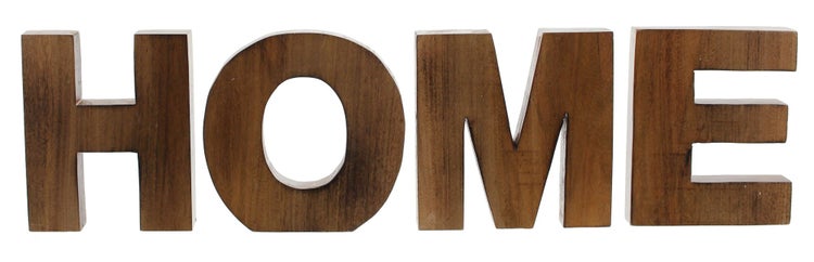 FRANK FLECHTWAREN | Holzschriftzug Home, 4tlg., HOLZ, ca. Höhe 15 cm