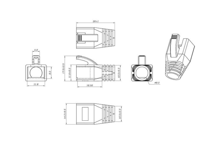 ProfiPatch RJ45 Stecker geschirmt Verlegekabel AWG22/23 Netzwerkstecker Cat.6A/6