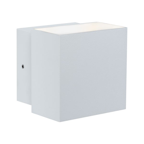 LED Wandleuchte Cybo IP65 eckig 100x100mm 2700K 2x3,5W 355lm / 355lm 230V 85° Weiß Aluminium