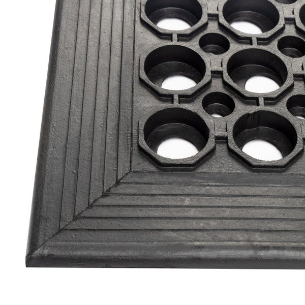 FLOORDIREKT Gummi-Lochmatte - Arbeitsplatzmatte - aus Naturgummi - Schwarz - 90 x 150 cm