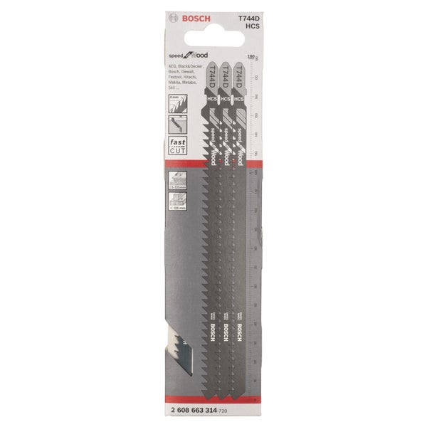 Bosch 3x Stichsägeblatt T 744 D Speed for Wood - 2608663314
