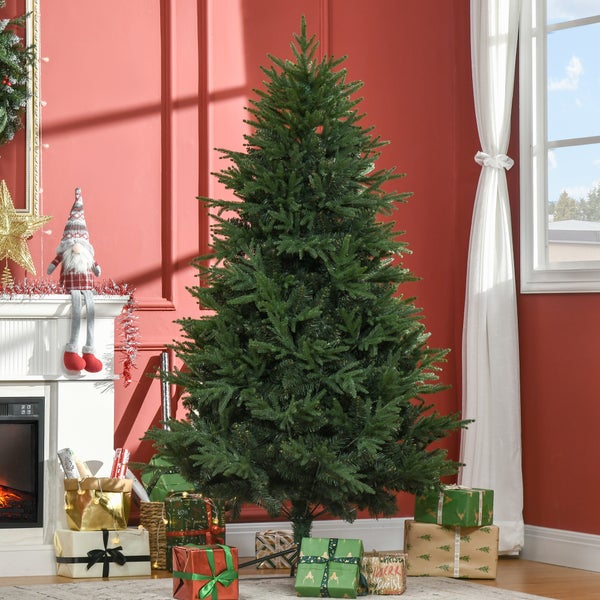 HOMCOM Weihnachtsbaum, 114L x 114B x 180H cm, PVC, Grün