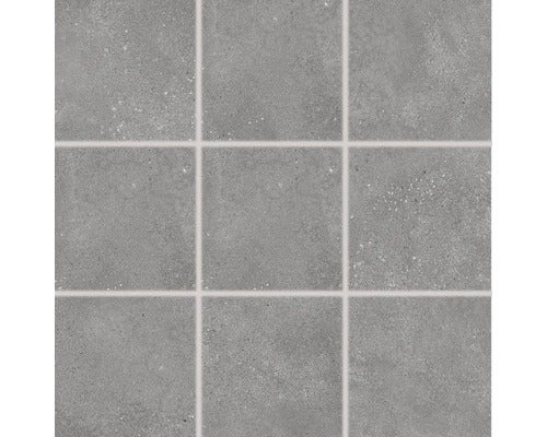 Neun graue Fliesen mit Fugen