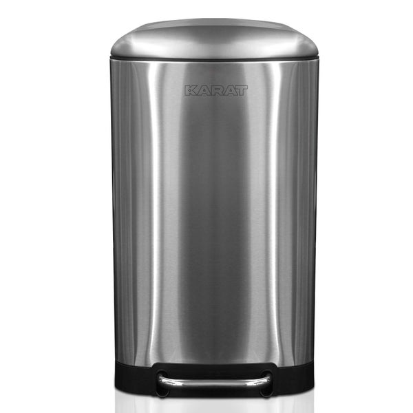 FLOORDIREKT Mülleimer Cubo - aus Edelstahl - Treteimer - mit Absenkautomatik - 30 Liter - Silber