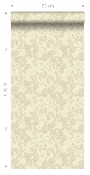 Tapetenrolle mit Blätterdesign, Abmessungen 53 cm x 10,05 m