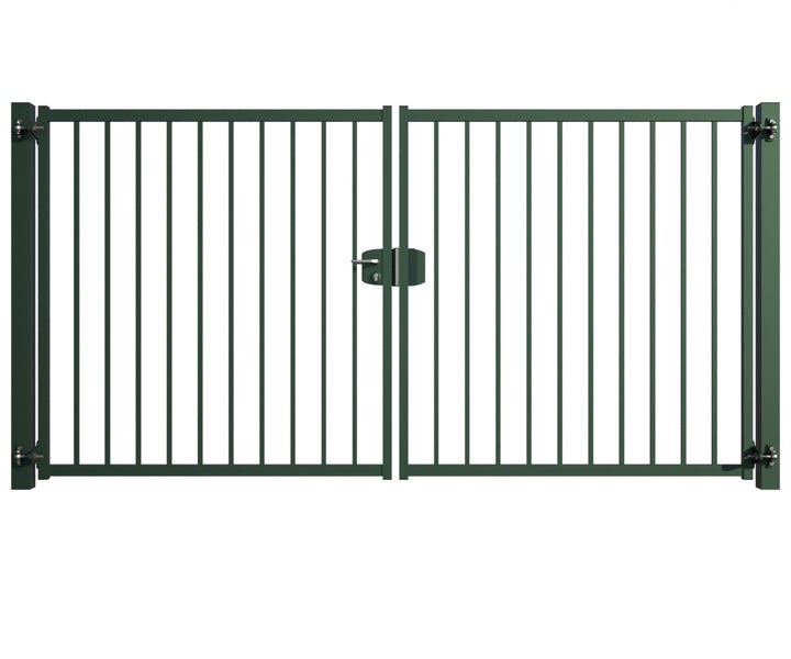 Doppeltor aus Metall für den Gartenzaun