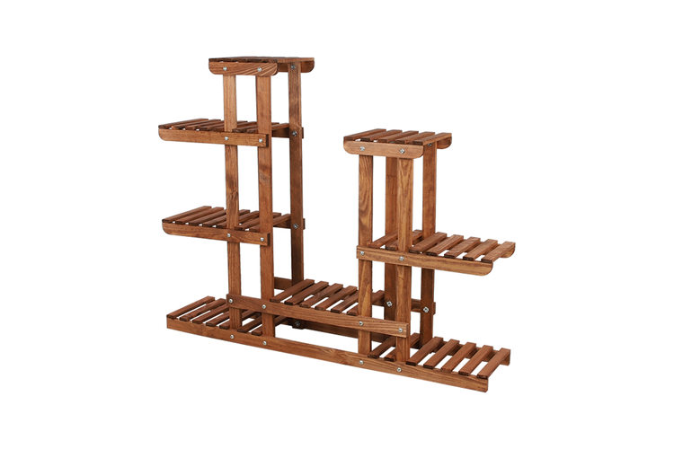 Blumenständer FLORANGE HxBxT 116x95x25cm 8 Ablagen Kieferholz Braun