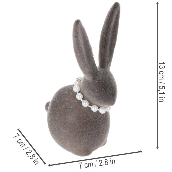 Dekorativer Hase mit Perlenkette, 13 x 7 x 7 cm