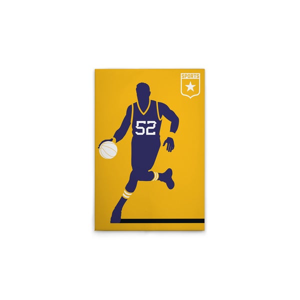 Poster mit Basketballspieler Silhouette und der Nummer 52