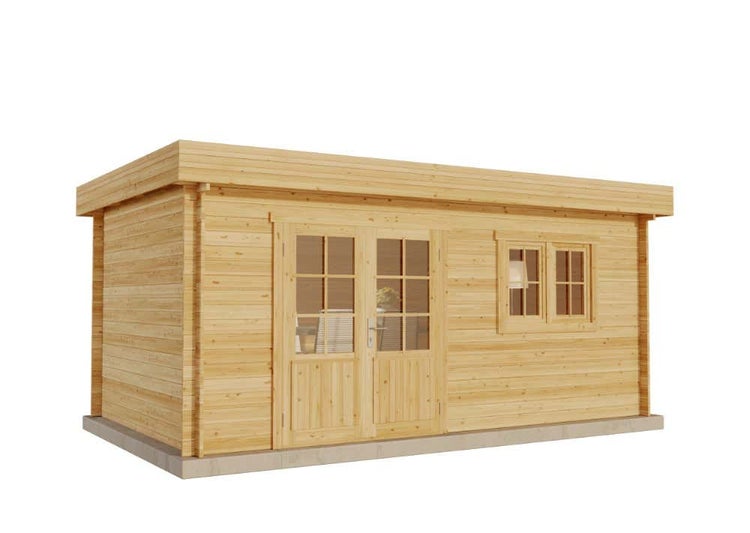 Alpholz Gartenhaus Spree A aus Massiv-holz, Gerätehaus mit 28 mm Wandstärke, Garten Holzhaus mit Imprägnierung (pinie), Geräteschuppen Größe: 500 x 300 cm, Pultdach