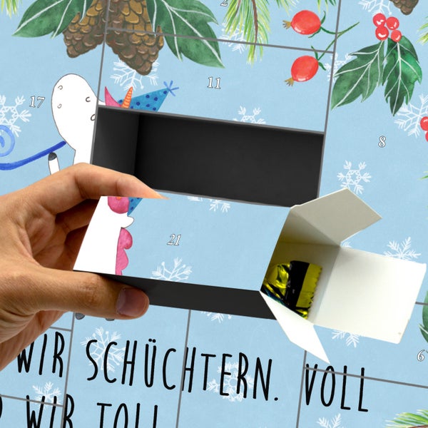 Mr. & Mrs. Panda Befüllbarer Adventskalender Einhorn Party - Blau Pastell