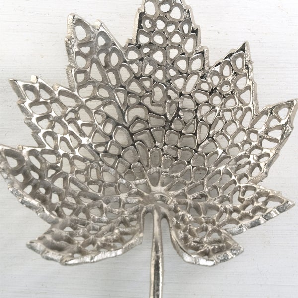 Deko-Schale Leaf 30 Metall Silber