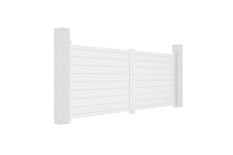 Flügeltor 3,5m EIGER H.140 Weißaluminium
