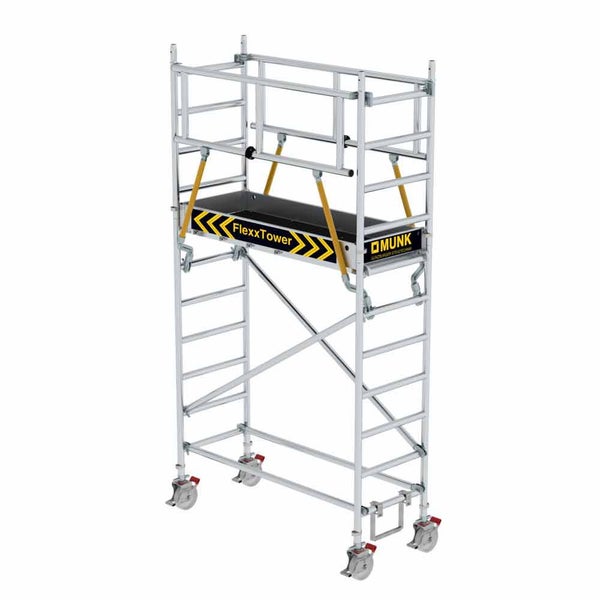 MUNK FlexxTower Fahrgerüst aus Aluminium mit Rollen und Plattform