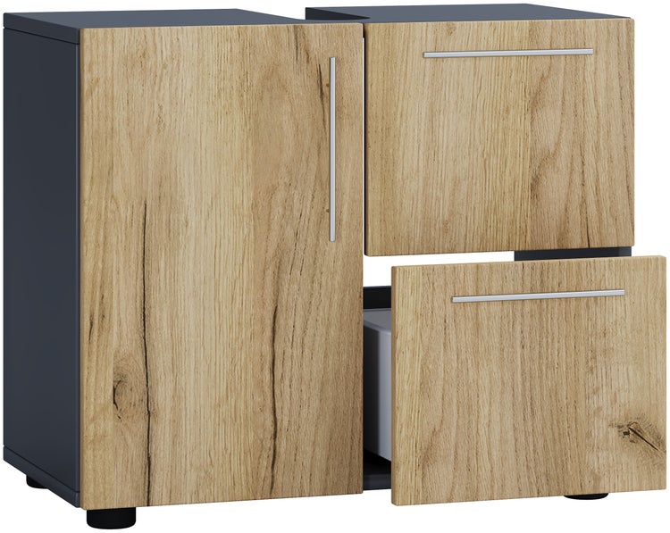Holz Badmöbel Badunterschrank Flandu Schublade