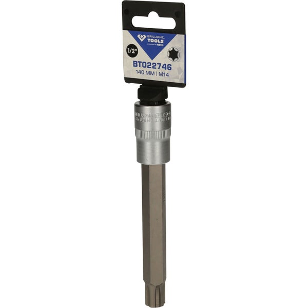 BRILLIANT TOOLS 1/2 RIBE-Bit-Stecknuss 140 mm lang M14 - BT022746