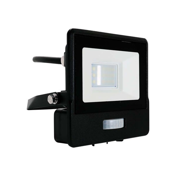 V-TAC VT-118S-1-B - LED-Flutlichtstrahler mit PIR-Sensor - Schwarz - Samsung - IP65 - 10W - 735