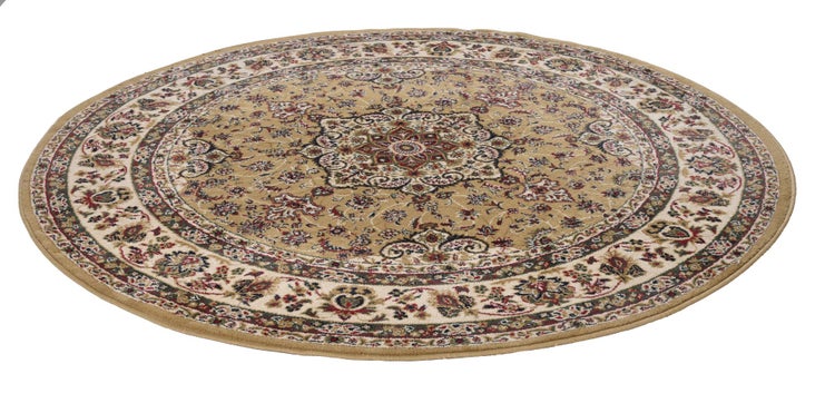 Gewebter Teppich im Orient-Design Hamadan Sand Ø 133 cm