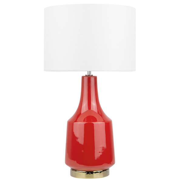 Tischleuchte TRIVERSA Keramik Rot