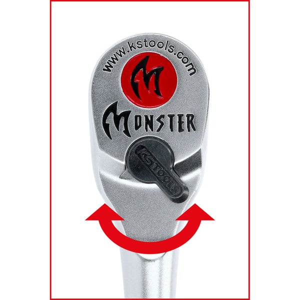 KS TOOLS 1/4 Monster Bit-Umschaltknarre, 115mm - 935.1495