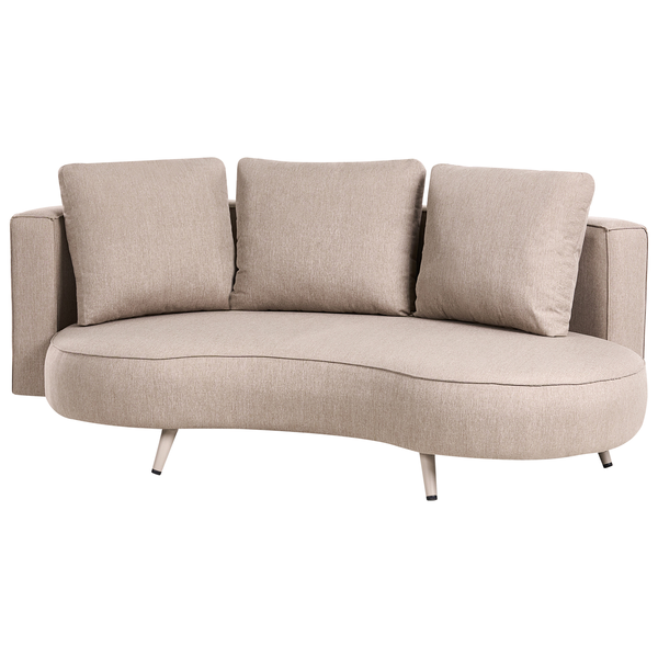 Beige Couch mit drei Kissen für den Innenbereich