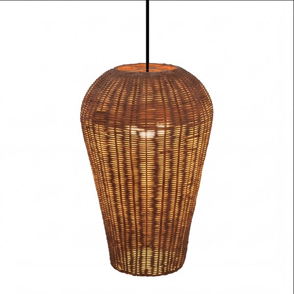Hängeleuchte aus geflochtenem Rattan in vasenförmigem Design