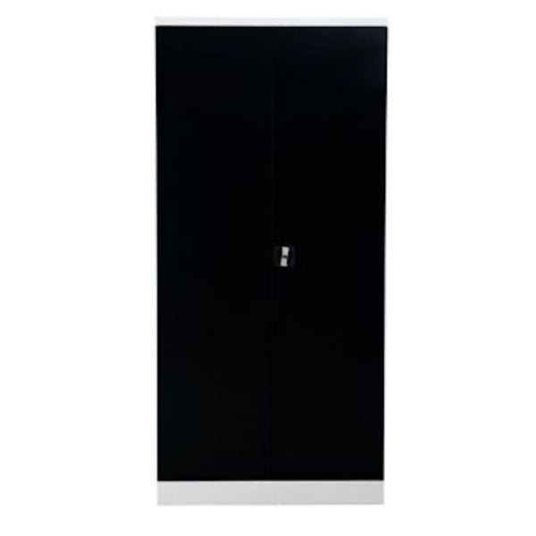 PROREGAL Stahlschrank Bee mit 4 lackierten Fachböden HxBxT 195 x 92 x 50 cm Korpusfarbe Verkehrsweiß Frontfarbe Anthrazit