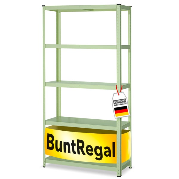 FLOORDIREKT Buntregal Kleur - Pastellfarben - Modernes Wohnregal - Weißgrün - 172 x 90 x 30 cm