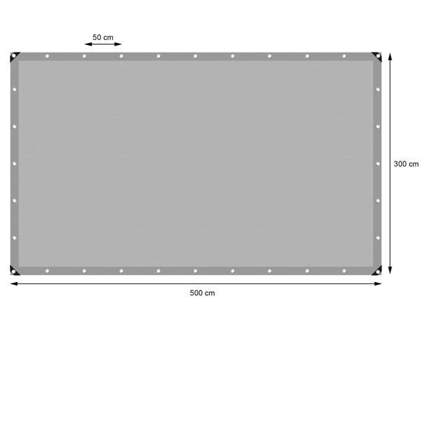 ECD Germany Abdeckplane Gewebeplane mit Ösen 3x5m 15m² 260g/m² Grau aus Polyethylen Schimmelresistent Wasserdicht Reißfest Schutzplane Bootsplane Gartenplane Holzplane Plane für Gartenmöbel Pool Auto