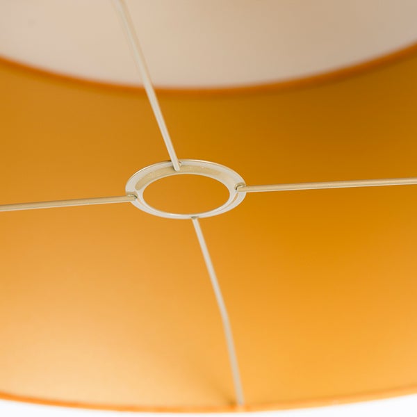 Velours Lampenschirm gelb 50/50/25 mit goldener Innenseite
