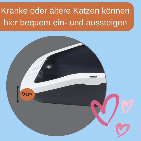 XXL Katzenklo Katzentoilette groß Großes Katzenklo 70 cm Katzen Klo offen XXL Katzenklo hoher Rand Katzenklo ohne Deckel Katzenklo XXL große Katzen Jumbo 70 cm