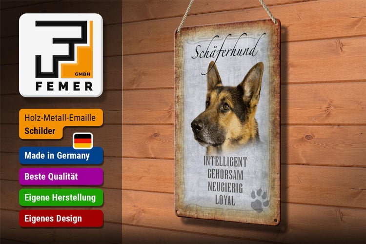 Blechschild Spruch 20x30cm Schäferhund Hund Schild