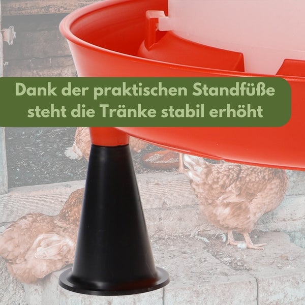 XXL Hühnertränke mit Standfüßen Hühner Zubehör Geflügeltränke XXL 15 Liter Wassertränke Hühner Hühnertränke Automatisch Wasserspender Hühner