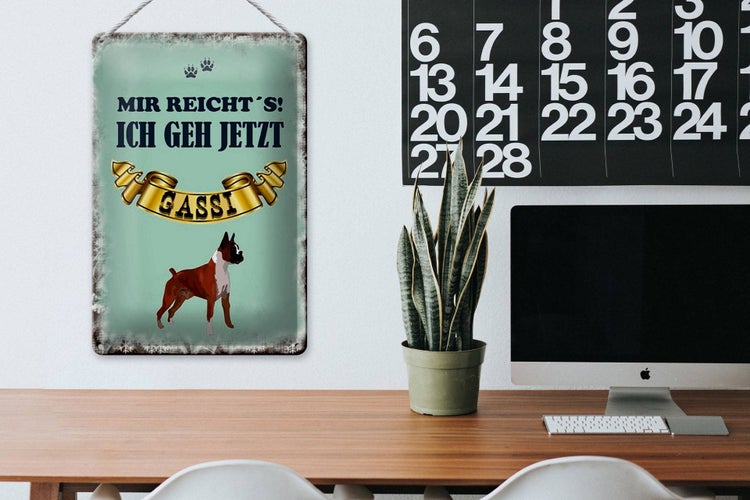 Blechschild Spruch 20x30cm mir reicht`s ich geh gassi Hund
