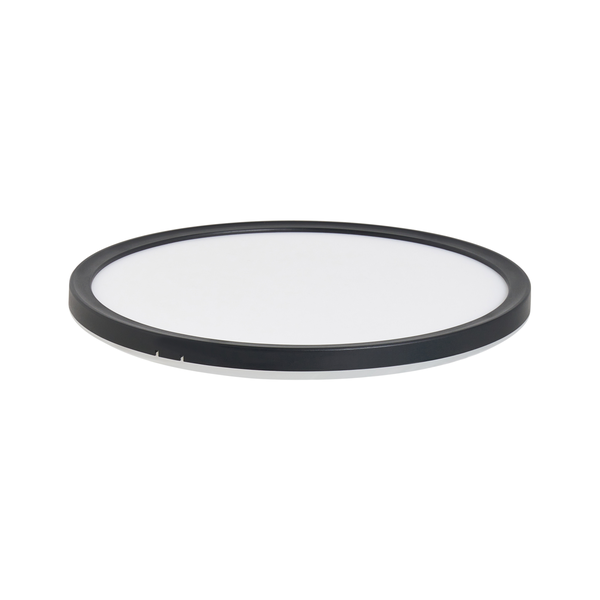 Runde LED Deckenleuchte mit flachem Design und dunklem Rahmen