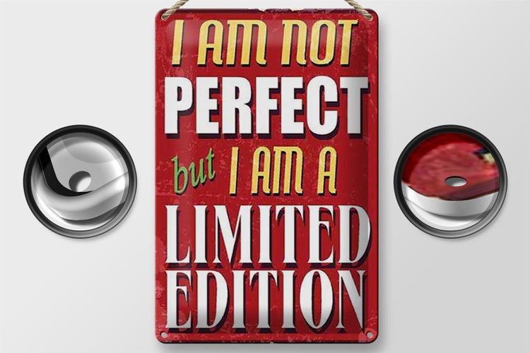 Blechschild Spruch 20x30cm i am not perfect limited edition