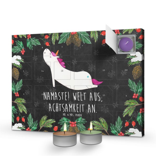 Mr. & Mrs. Panda Duftkerzen Adventskalender Einhorn Yoga - Schwarz