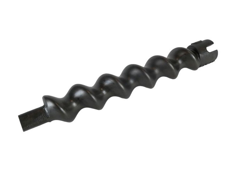 Rotor für Mörtelpumpe oder Verputzmaschine aus Metall in Schneckenform.
