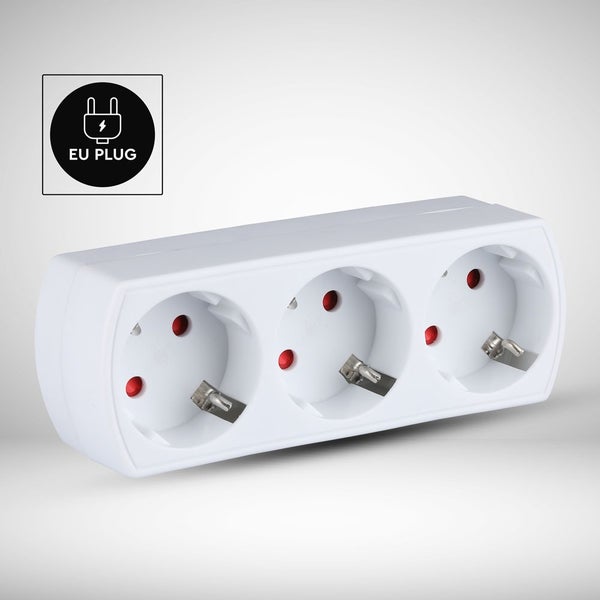V-TAC VT-1011-3 - Adapter mit Erdungskontakt - IP20 - 3-Wege