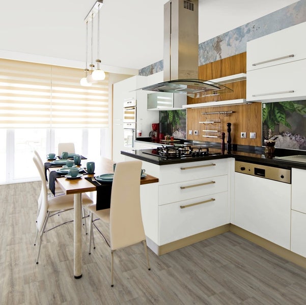 CV Bodenbelag Holzoptik Eiche Vinyl Rollenware mit Vliesrücken 400 cm breit (Meterware)