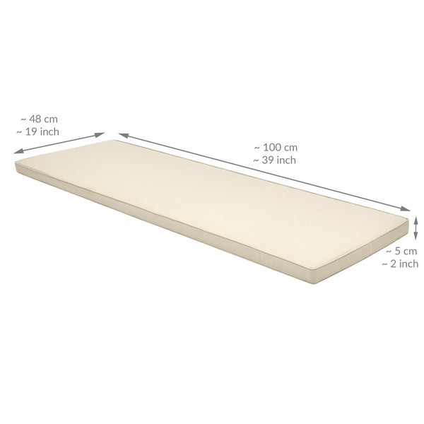 Beautissu Base BK Bankauflage 100x48x5cm Natur
