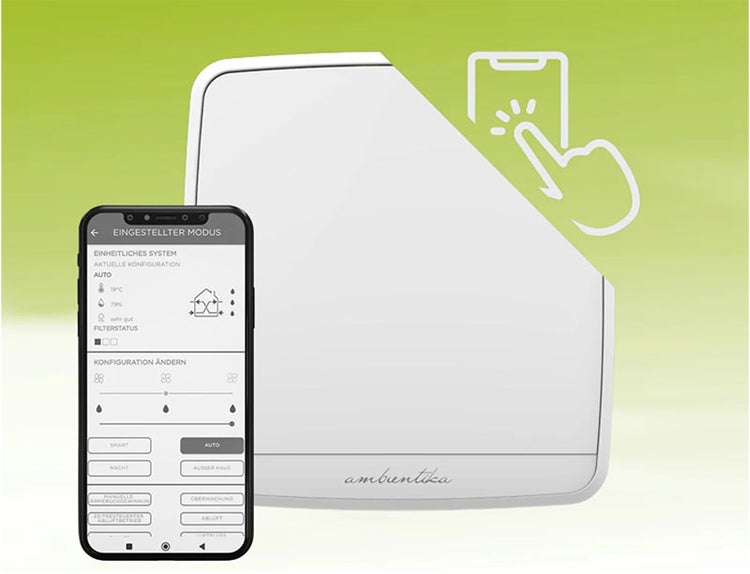 Ambientika Steuerungssystem mit Smartphone-App zur Konfiguration