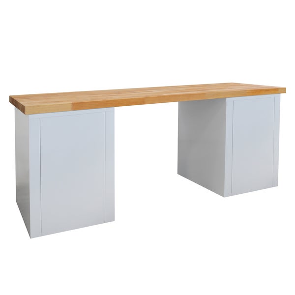 PROREGAL Werkbank Giant Rhino Plus mit 2 Stahlblechkästen HxBxT 84 x 200 x 70 cm Traglast 500 kg Lichtgrau Anthrazitgrau