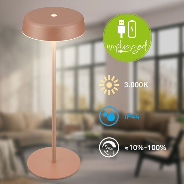 LED Tischlampe Akku LED Tischleuchte Kabellos Dimmbar Touch IP44 Outdoor