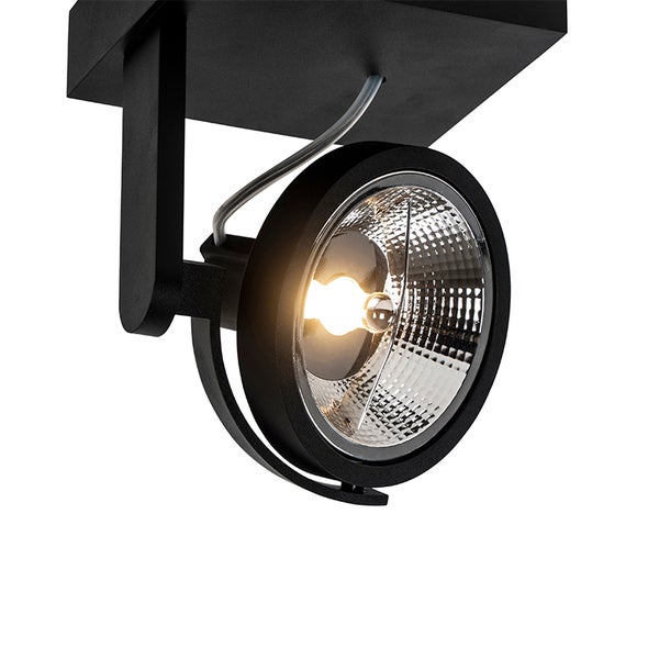 Schwarzer Deckenstrahler mit LED-Lampe