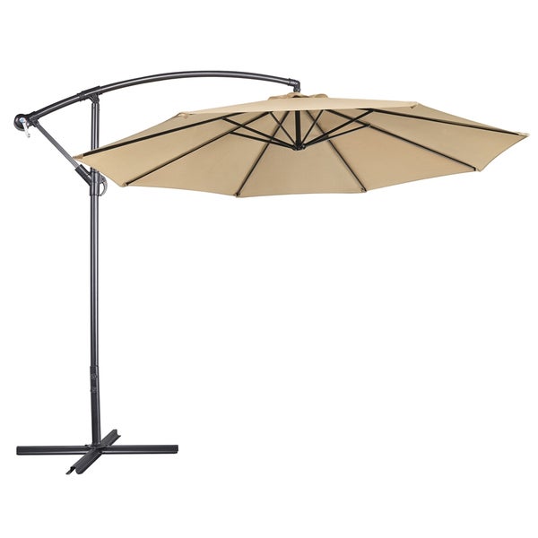 Freiarm-Sonnenschirm mit Metallgestell und Stoffdach